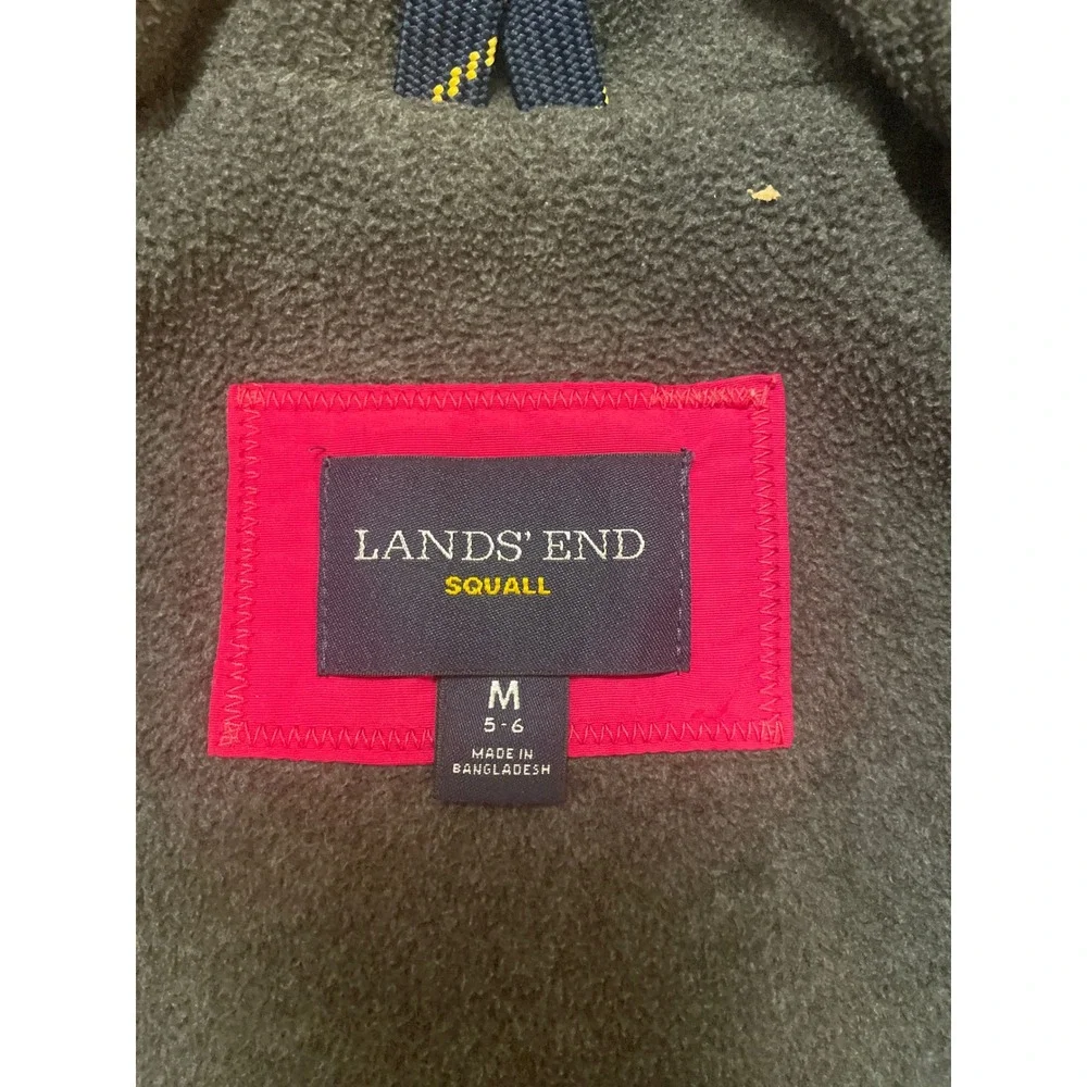 Lands End Squall Kids Jacket Sz M 5-6 Dark Red‎ Waterproof Hooded Winter Coat